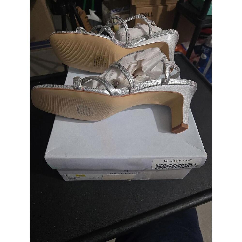 Bandolino Silver Strappy Heeled Sandals Women's Size 6M - Picture 2 of 5